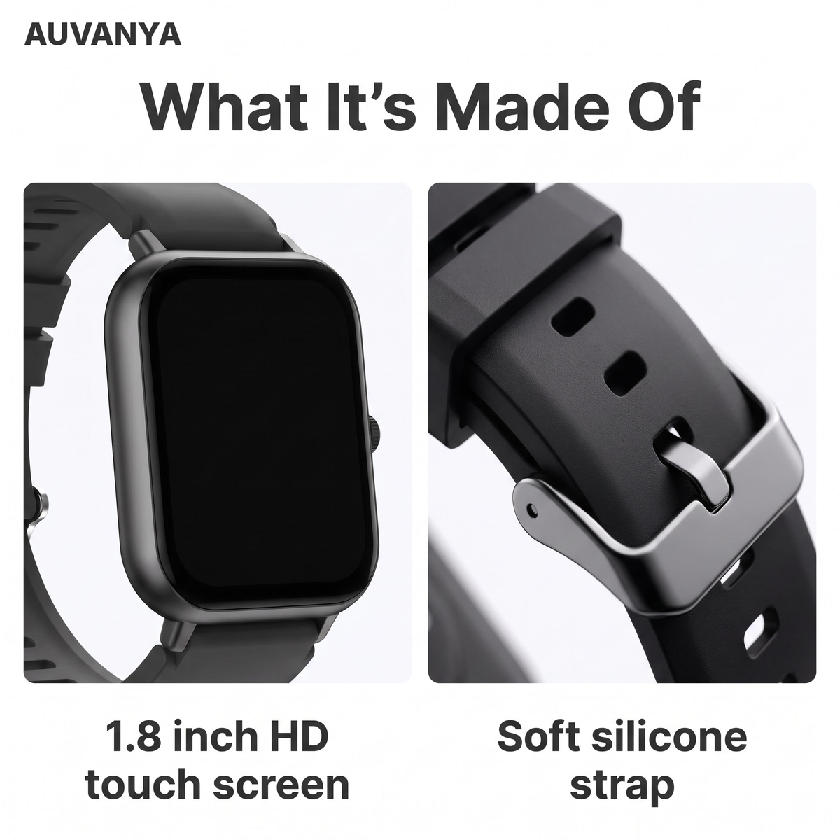 Auvanya Smart Watch — what it's made of