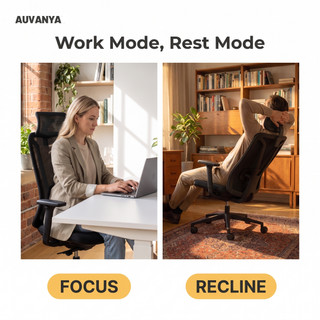 Pro Mesh Office Chair — work mode, rest mode