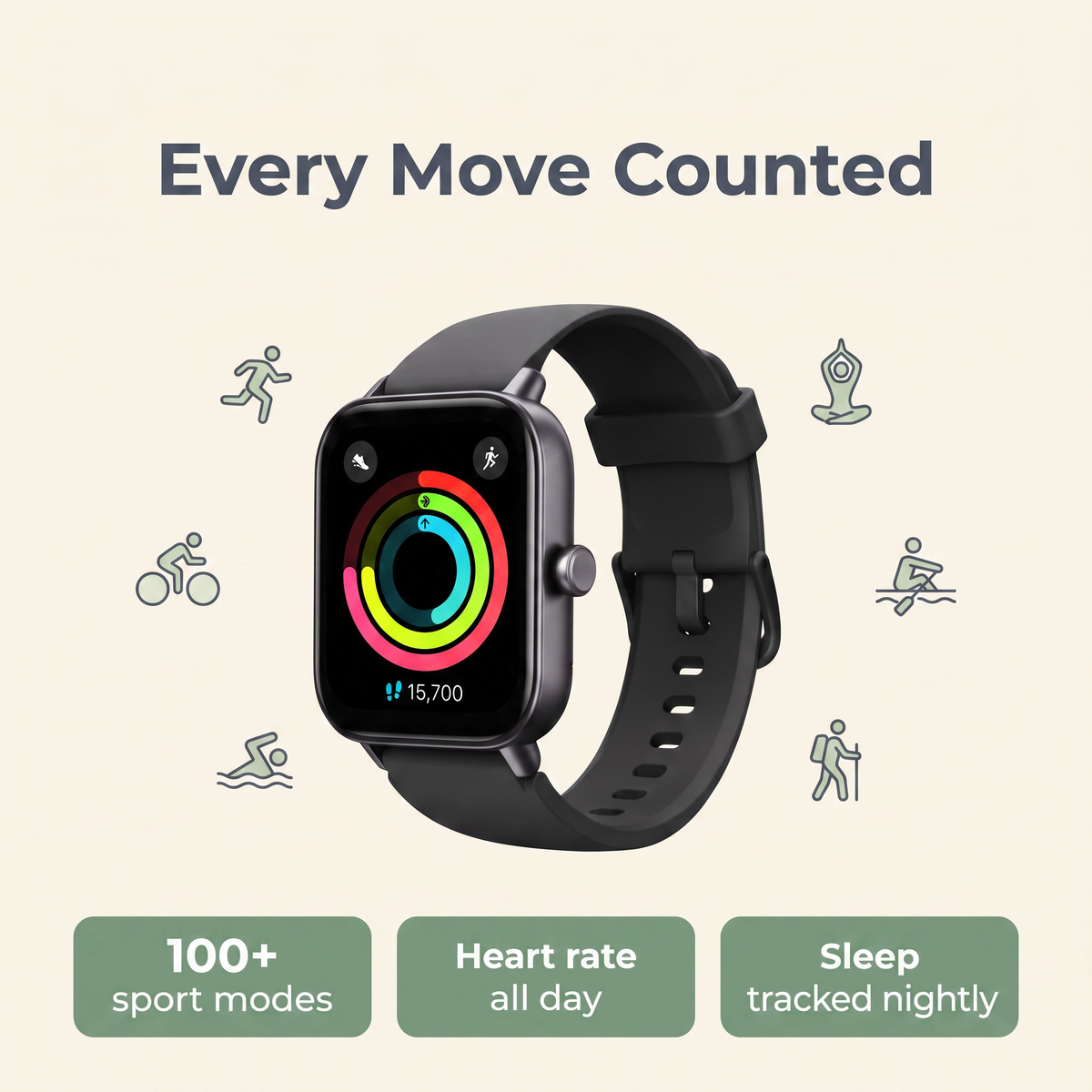 Every move counted — sport modes