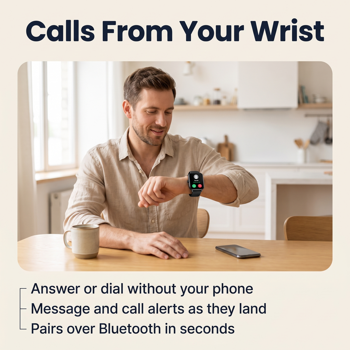 Auvanya Smart Watch — answer calls from your wrist