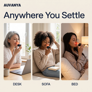Anywhere you settle — used at the desk, on the sofa and in bed